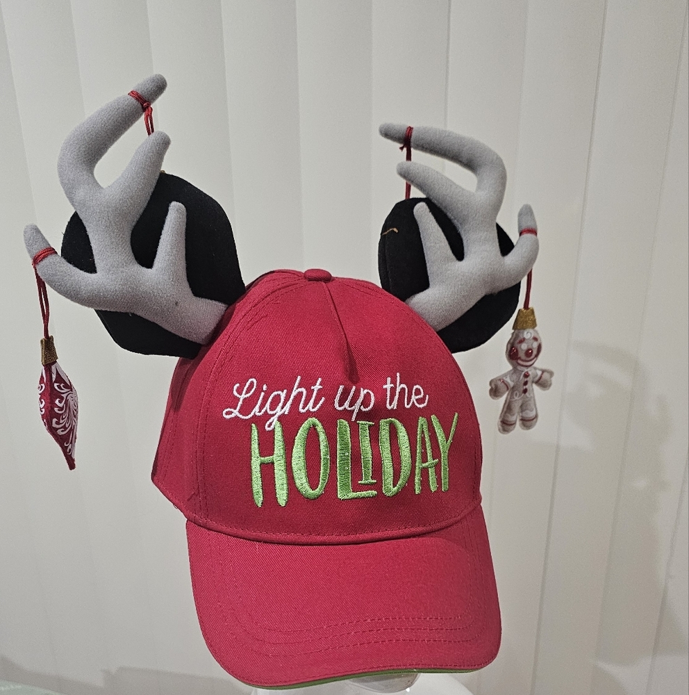 Disney Red Holiday Hat with Antlers